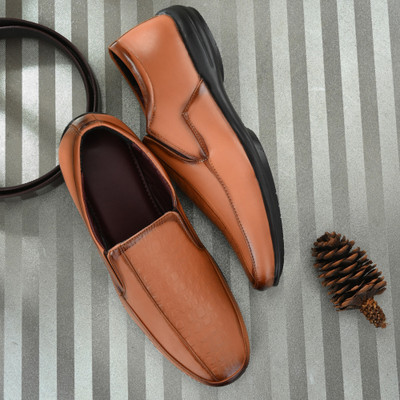 POS Planet Of Shoes Formal Shoes Casual Shoes Slip On Slip On For Men(Tan , 8)
