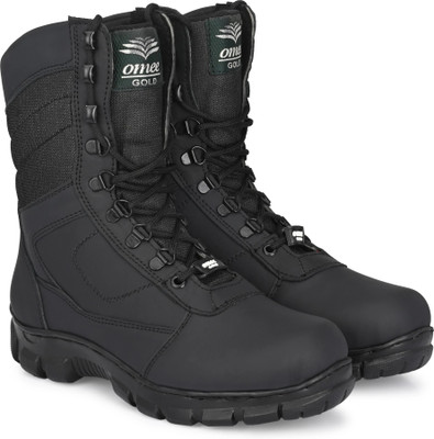 OMEE GOLD Tactical Combat Army/Military (Ring) Boots For Men(Black , 8)