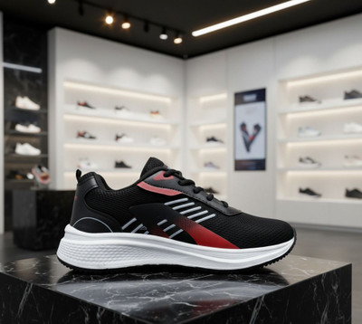 Air Magic Premium Sports ,Trending, Stylish Running Shoes Sneakers For Men(Black, Red , 8)