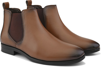 Roadster leatherette casual high top chelsea outdoor boots Boots For Men(Tan , 7)
