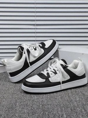 ZonTeX 022 black&white casual sneakers outdoor black shoes for boys and men sneakers Slip On Sneakers For Men(Black, Off White , 10)