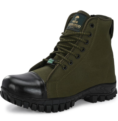 SeeandWear Jungle Boot Zip for Army Light-Weight Tracking Shoes Boot Boots For Men(Green , 10)