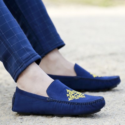 Sabates Suede Loafer Shoes For Men |Suede Material Stylish Casual Loafers For Men Loafers For Men(Blue)