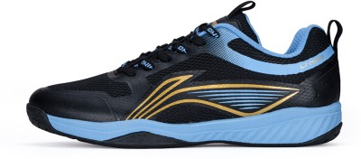 LI-NING Ultra Fly III Non-Marking Badminton Shoes For Men(Black, Blue, Gold)