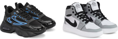 DARTKICK Versatile Casual Shoes for Men – Smart, Sleek & Comfortable Casuals For Men(Blue, White, Grey , 8)