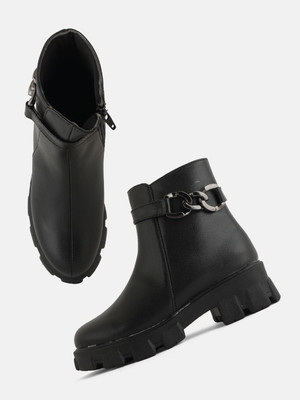 Roadster Boots For Women(Black , 5)