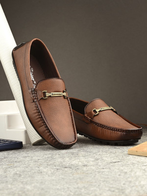Roadster Premium Stitched Detailing Flexible Loafers For Men(Brown , 8)