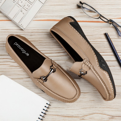 PROVOGUE Stylish & Partywear Loafers For Men(Beige , 9)
