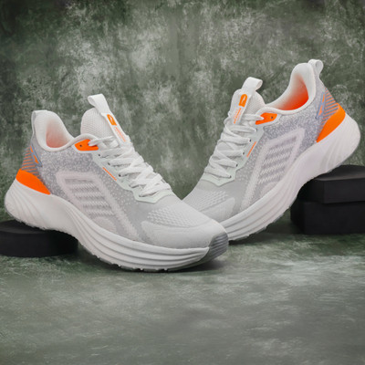 asian Quantum-02 Men's Running Shoes | Super Breathable, Max Cushioning & Stylish Running Shoes For Men(White, Grey , 7)