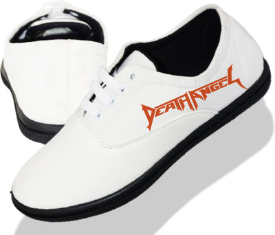 KANEGGYE Stylish Casual Shoes for Men and kids Casuals For Men(White, Orange , 10)