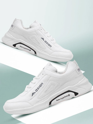 asian Waterproof-05 Latest Stylish Casual running shoes Lace up Waterproof Running Shoes For Men(White , 9)