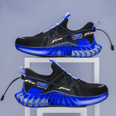 ATOM Good Vibes Sneakers For Men(Black, Blue , 6)