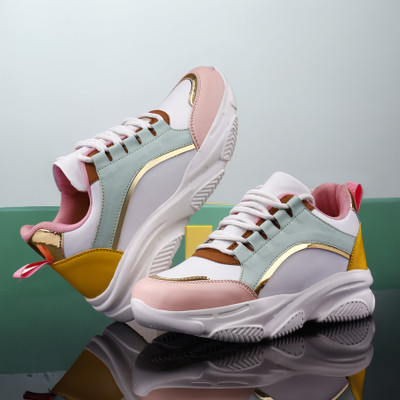 Deals4you Sneakers For Women(White, Pink , 3)