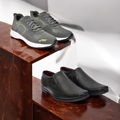 KRITON Trendy & Durable Men’s Boots – Perfect for Everyday Wear Boots For Men(Grey, Black , 7)