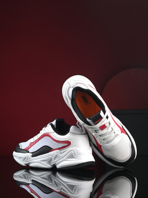 HRX by Hrithik Roshan Sneakers For Men(Off White, Black, Red , 10)