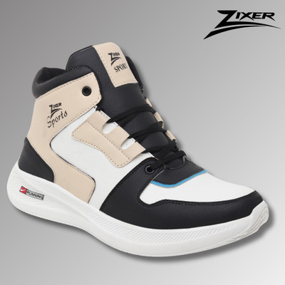 Zixer Casual High Top Shoes For Men High Neck Ankle Boy's Sneakers Fashion Trending Boots For Men(Black , 10)
