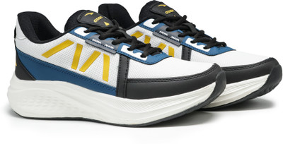 asian Running Shoes For Men(White, Black , 9)