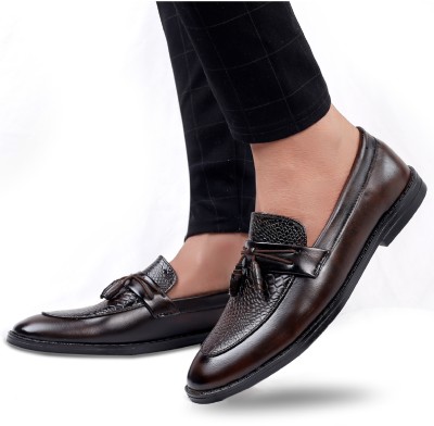BXXY Men's New Fashionable And Stylish Brown Casual Loafer party Wear Shoes Loafers For Men(Brown)