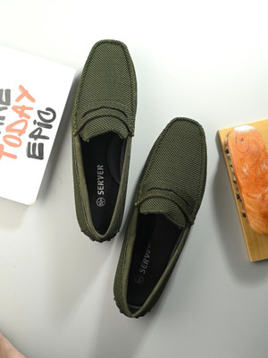 Server Latest Stylish Comfortable Outdoor Loafers For Men(Olive , 6)