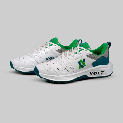 volt VOLT 220 TEALGREEN WHITE CRICKET RUBBER STUDS Cricket Shoes For Men(White , 7)
