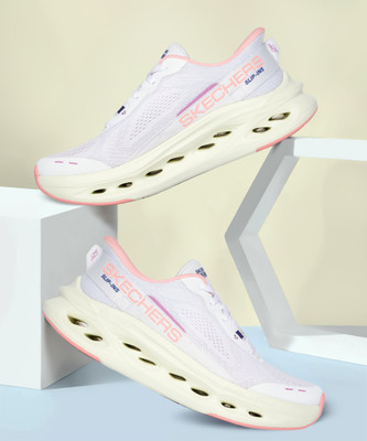 Skechers MAX CUSHIONING GLIDE-STEP Running Shoes For Women(White , 4)