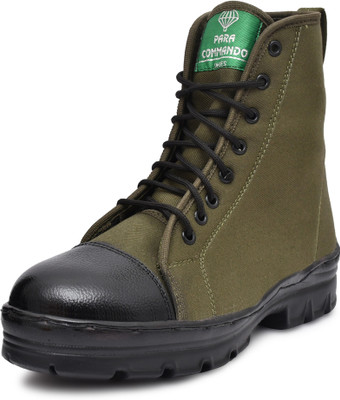 Para Commando Army Jungle Genuine Leather Boot Lace Up For Men(Green , 11)