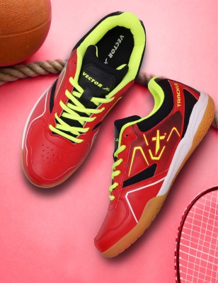 VECTOR X TRACKLE Badminton Shoes For Men(Red, Green)
