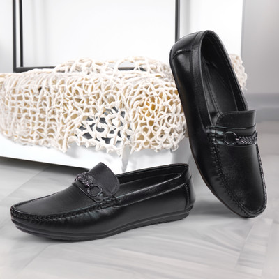 Yes lucky Loafers For Men(Black , 8)