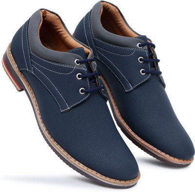 EZBRO Men's With Laces|Daily Wear|Party wear|Office Wear Corporate Casuals For Men(Blue , 12)