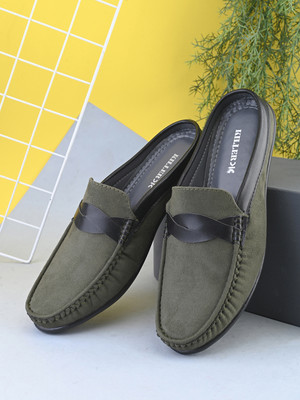 KILLER SS25 3099 Mules(Open Loafers) Loafers For Men(Olive , 9)