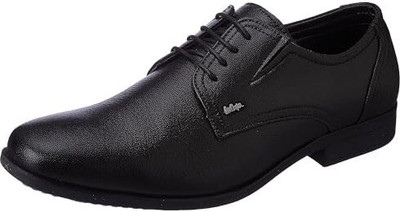 LEE COOPER Leather Derby Lace-Up Lightweight Comfort Trendy Premium Office/Party Derby For Men(Brown , 7)