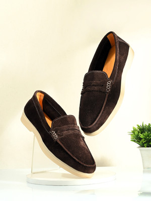 KILLER MEN SUEDE LEATHER LOAFERS | LOAFERS FOR MEN | MEN SHOES | OLD MONEY SHOES MEN | Loafers For Men(Brown , 8)