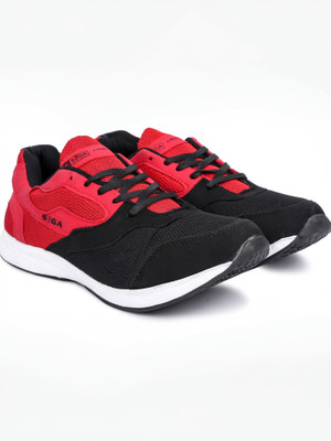 SEGA RedBlack Marathon Walking Shoes For Men(Red, Black , 7)