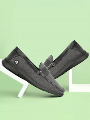 P R SHOES Lightweight|Comfortable|Breathable|Casualwear Loafers For Men(Grey , 8)