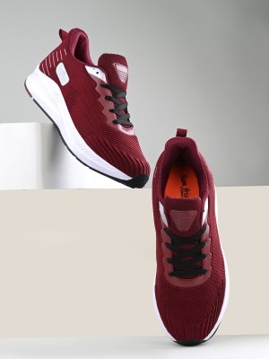 SAN FRISSCO Mesh Lace-Ups Running Shoes For Men(Maroon , 7)