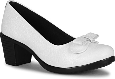 COMMANDER Partywear trendy Heel Pumps Bellies for Women and Girls Bellies For Women(White)