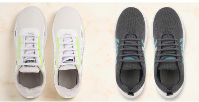 AYANSH MANUFACTURING Casuals For Men(Grey, White , 9)