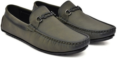 N N CREACTION Leather Loffer | Loofer |lophar | Casual Loafers For Men(Olive , 10)