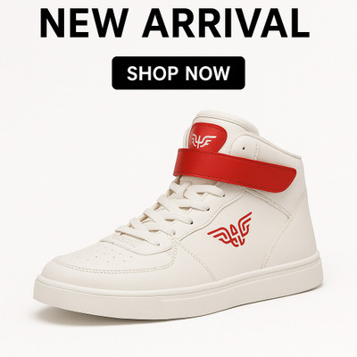 ROYAL RANCH Slip On Sneakers For Men(White, Red , 9)