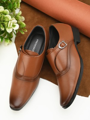 PROVOGUE Monk Strap For Men(Tan , 10)