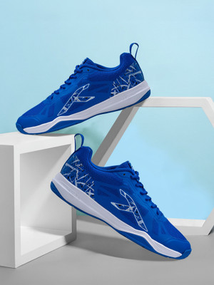 Hundred Blade Badminton Shoes For Men(Blue, White , 10)