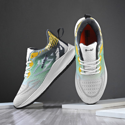 Birde Premium Men Sports Shoes Running and Walking Walking Shoes For Men(White, Green , 9)