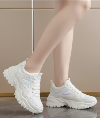 Shozie Stylish Sneakers Shoes for Women And Girls Sneakers For Women(White , 5)