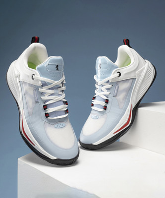 RED TAPE Basketball Shoes for Men | Cultured Round-Toe Shape & Cushioning Technology Basketball Shoes For Men(White, Blue , 8)