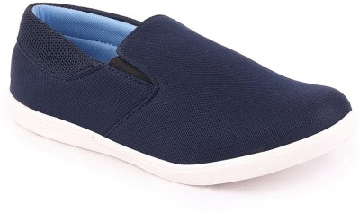 FAUSTO Slip On Shoes for Casual Outfit|Sneakers|Fashion|Comfort|Flexible TPR Sole Loafers For Men(Blue)