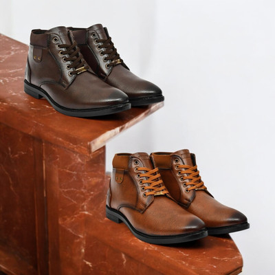 KRITON Trendy & Durable Men’s Boots – Perfect for Everyday Wear Boots For Men(Brown, Tan , 9)