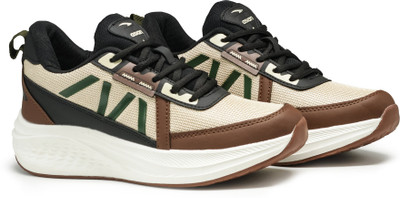 asian Running Shoes For Men(Beige, Black , 8)