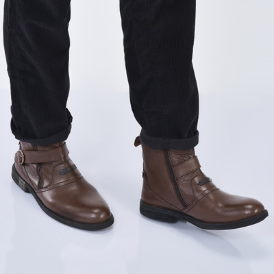 FAUSTO Genuine Leather Side Zipper Classic Chelsea Boots|TPR Welted Sole|Winter Boots For Men(Tan , 7)
