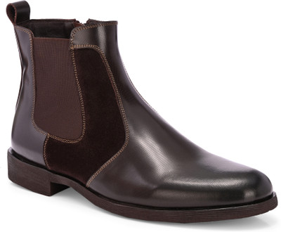 Harrykson London Classic Brown Leather Chelsea Boots with Premium Accent and Durable Sole Boots For Men(Brown , 6)