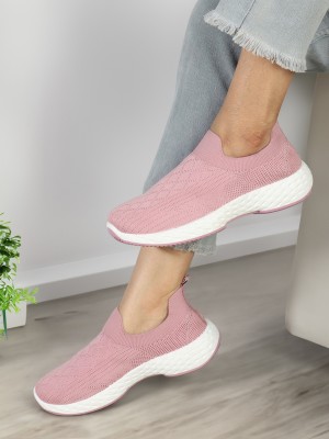 CARLTON LONDON Women Peach Slip-On Sneakers Walking Shoes For Men(Pink)